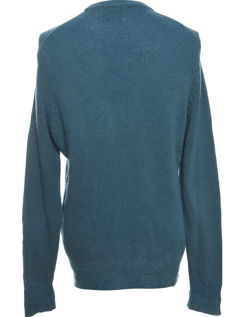 Blue Patterned Jumper - L