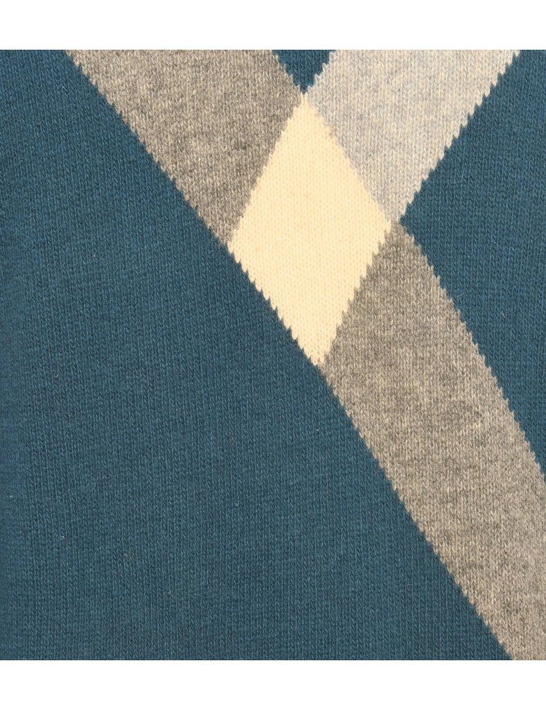 Blue Patterned Jumper - L