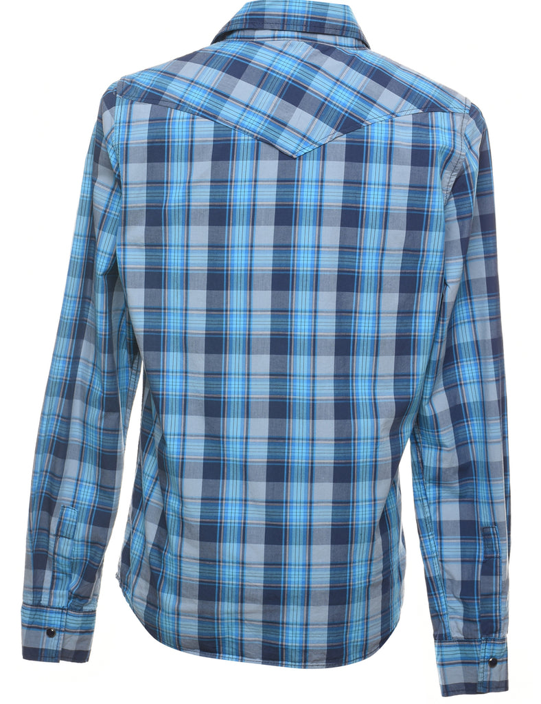 Blue Western Classic Checked Shirt - S