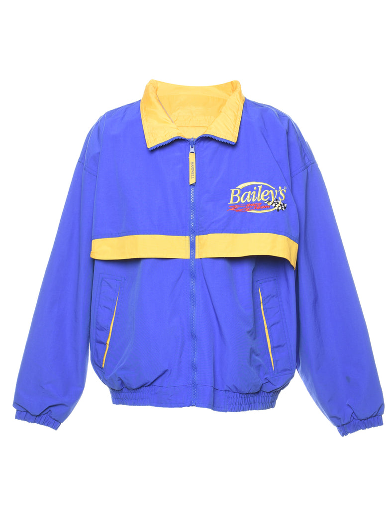 Blue & Yellow Embroidered Bailey's Race Team Jacket - XL