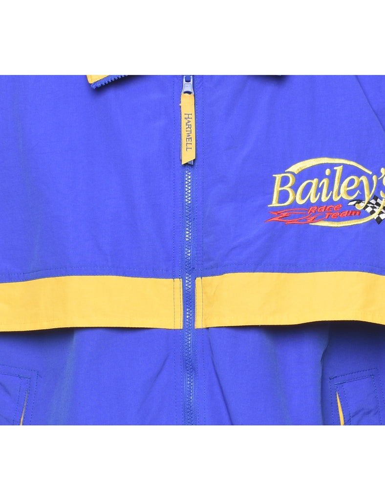 Blue & Yellow Embroidered Bailey's Race Team Jacket - XL