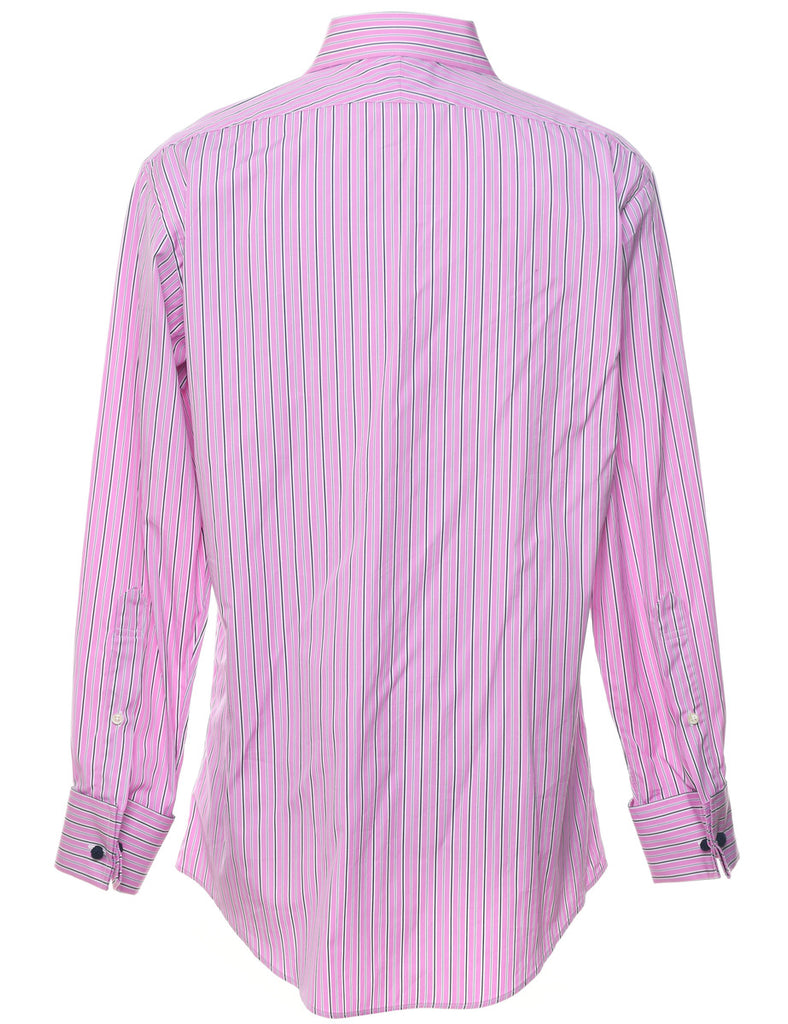 Brooks Brother Pale Pink & Black Striped Shirt - M