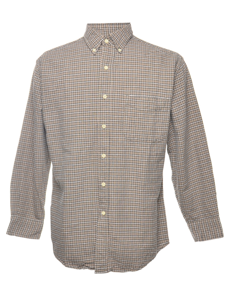 Brown Checked Shirt - S
