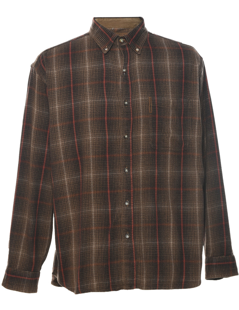 Brown Checked Shirt - L