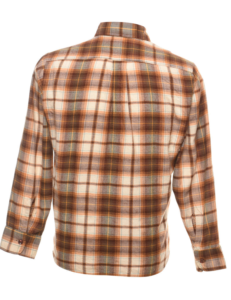 Brown Checked Shirt - M