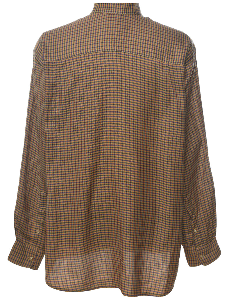 Brown Checked Shirt - L