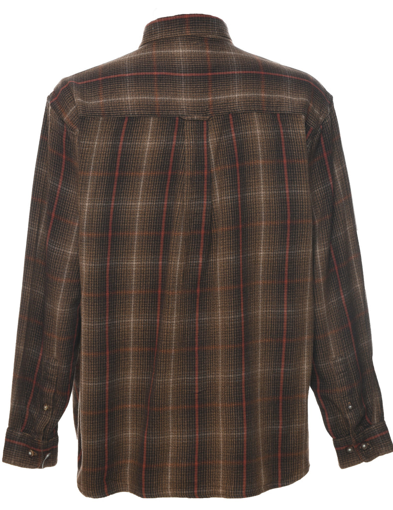 Brown Checked Shirt - L