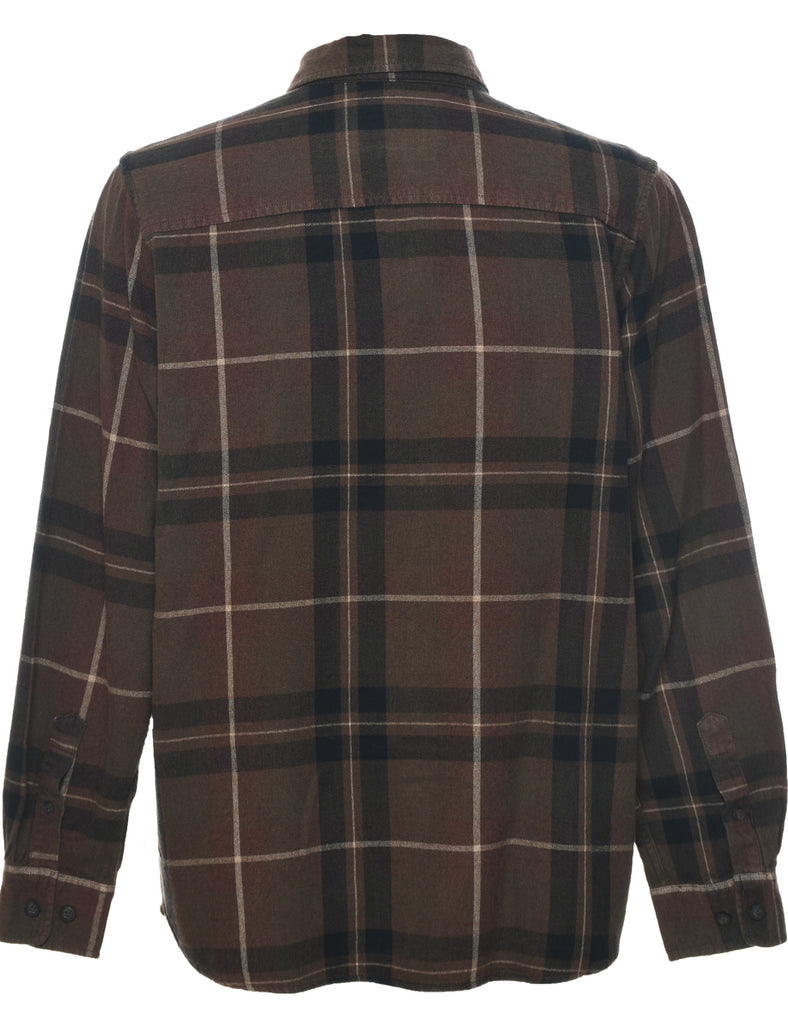 Brown Checked Shirt - L
