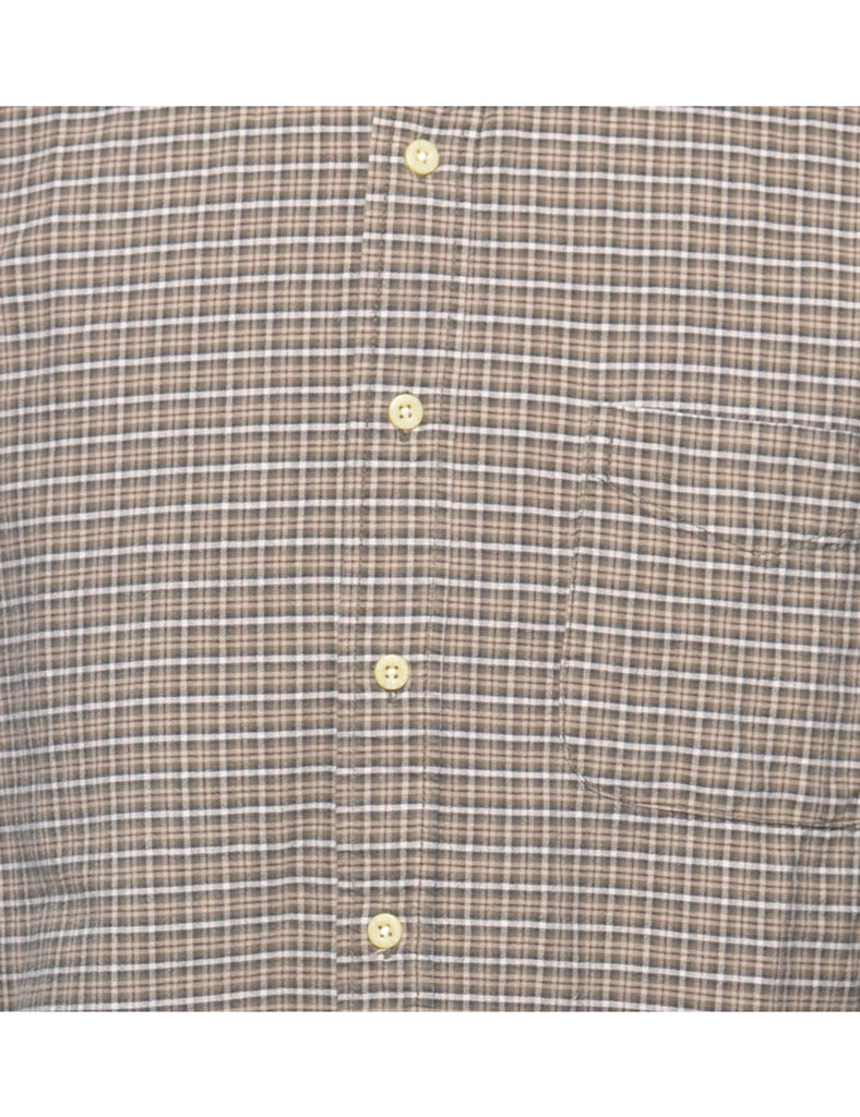 Brown Checked Shirt - S