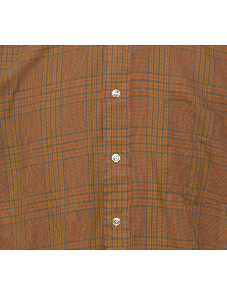 Brown Checked Shirt - M