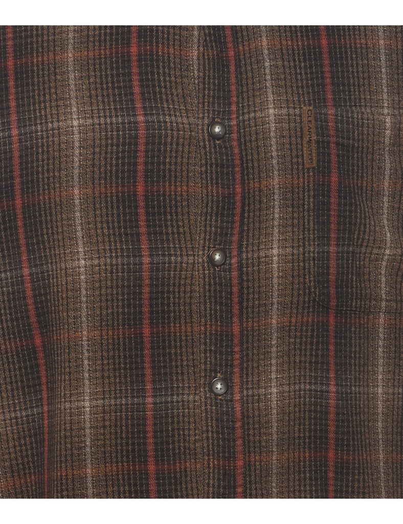 Brown Checked Shirt - L