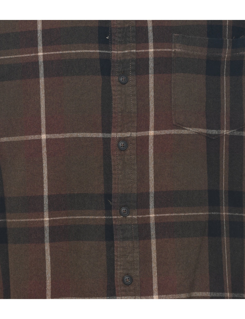 Brown Checked Shirt - L
