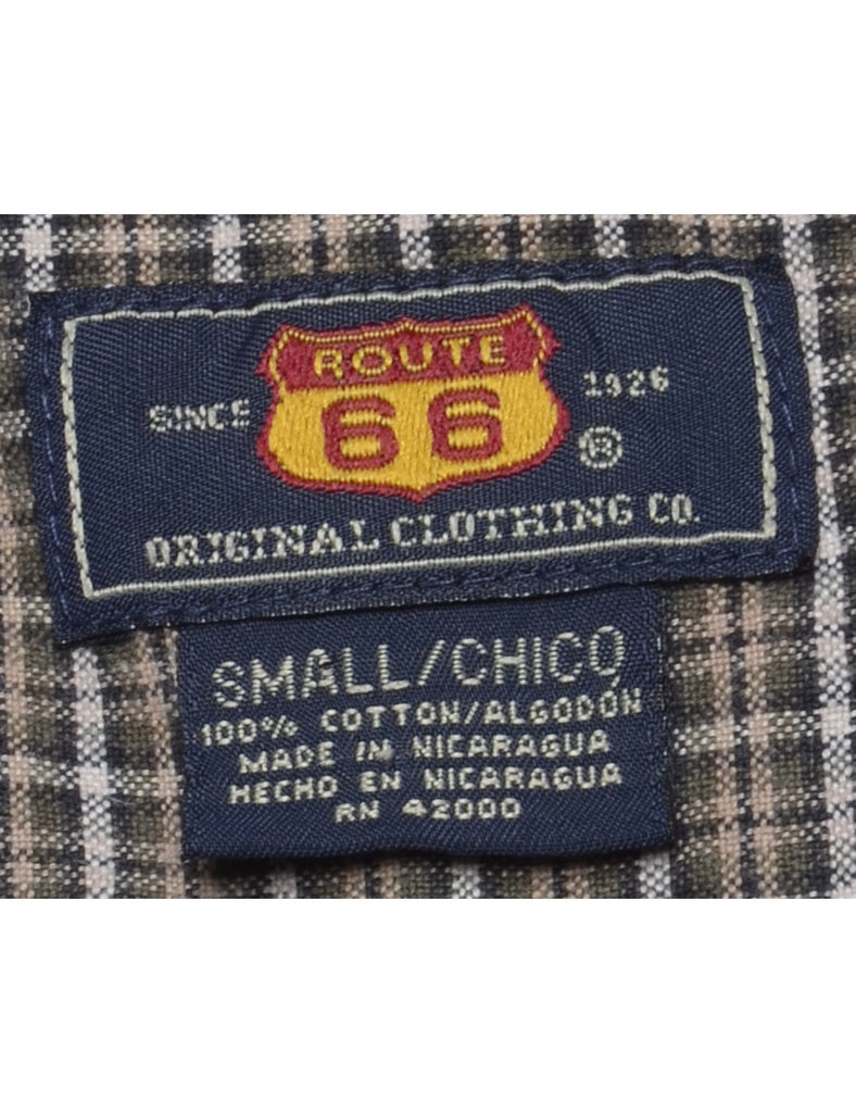 Brown Checked Shirt - S
