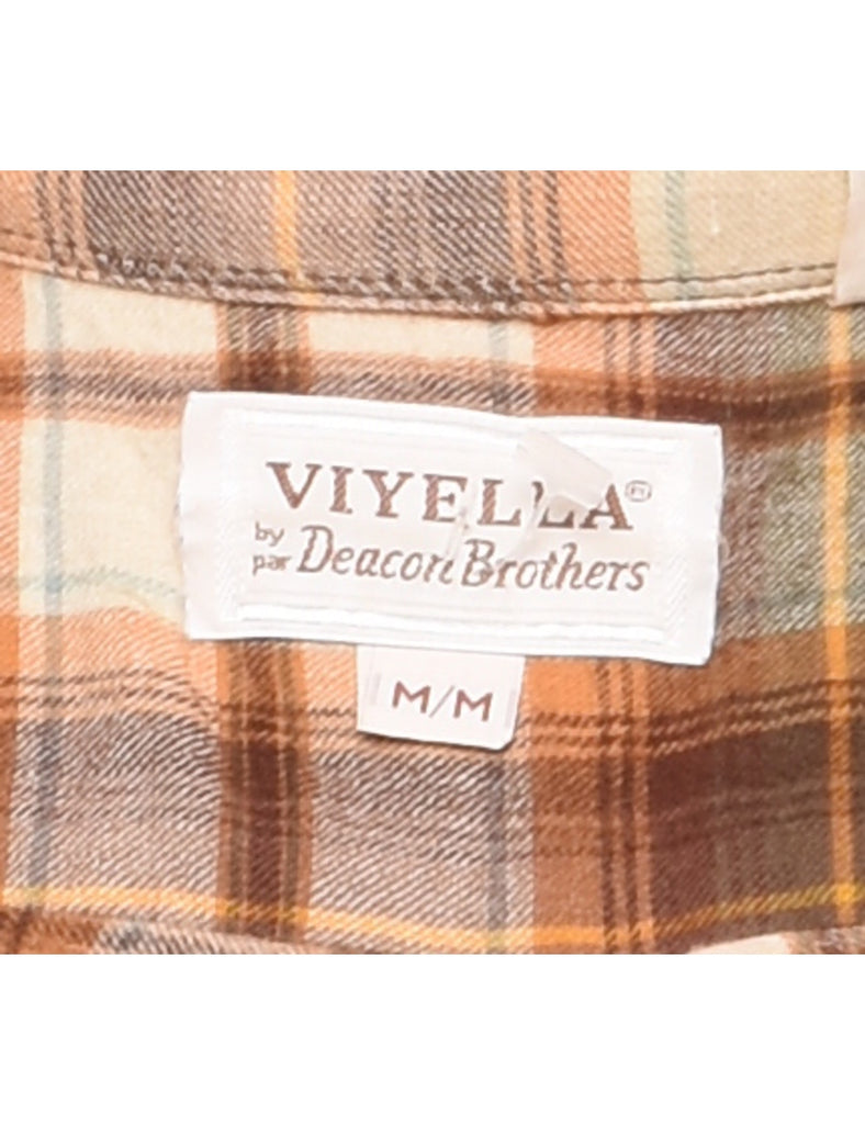 Brown Checked Shirt - M