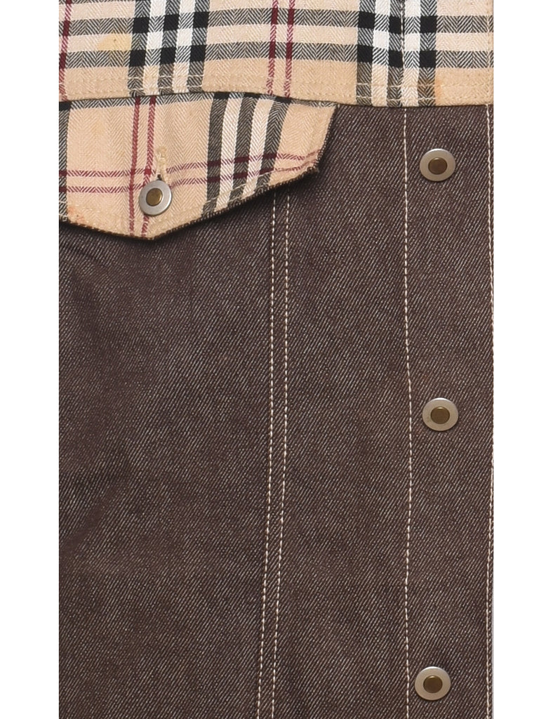 Brown Classic Nova Check Denim Jacket - XL