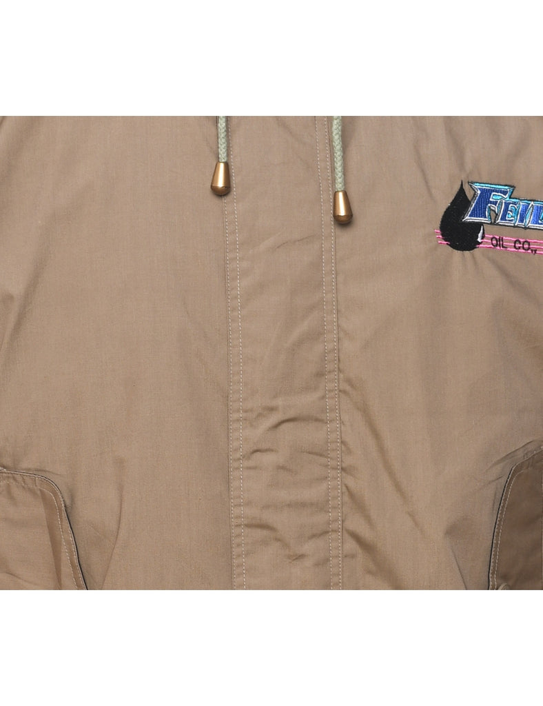 Brown Classic Zip-Front Jacket - M