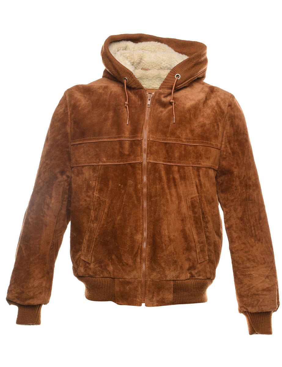 Suede hooded jacket men's on sale