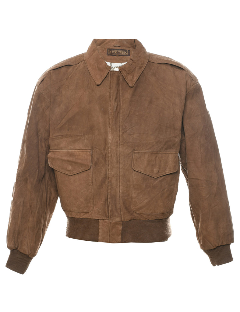 Brown Leather Jacket - M