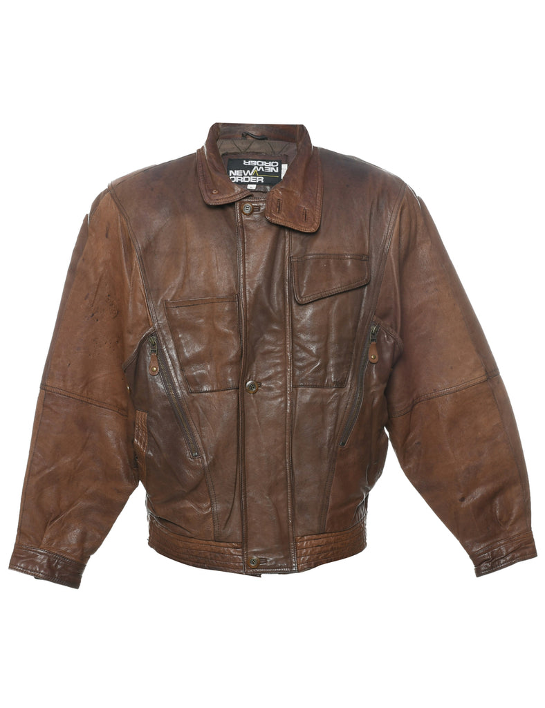 Brown Leather Jacket - XL