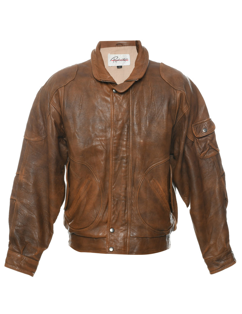 Brown Leather Jacket - XL