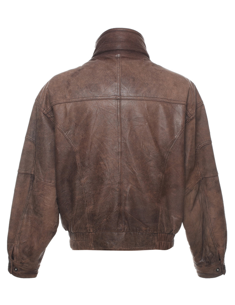 Brown Leather Jacket - L