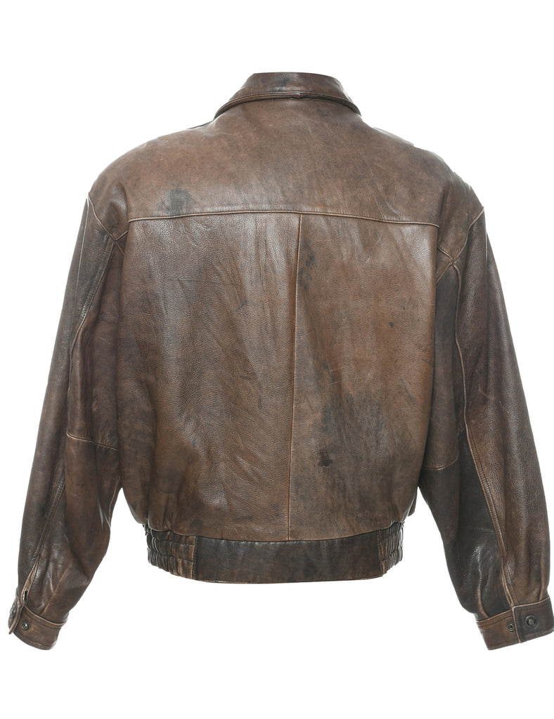 Brown Leather Jacket - L