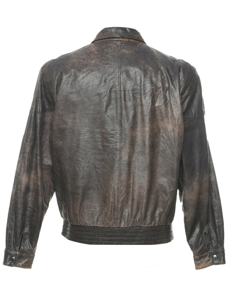 Brown Leather Jacket - M