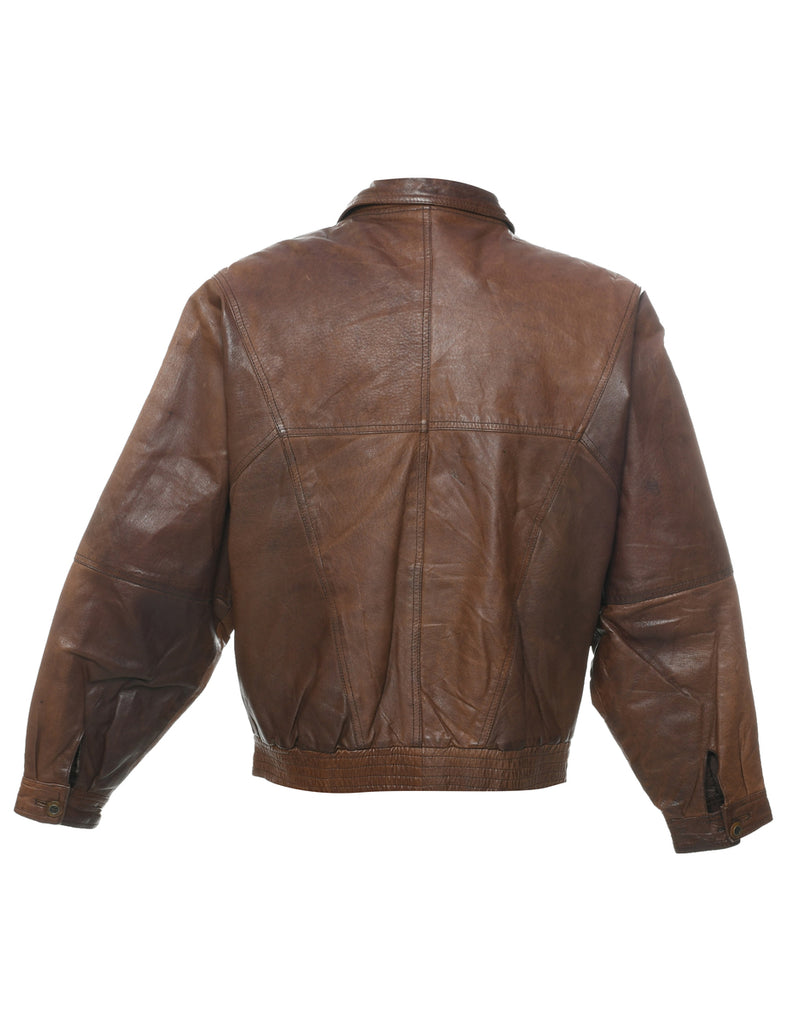 Brown Leather Jacket - XL