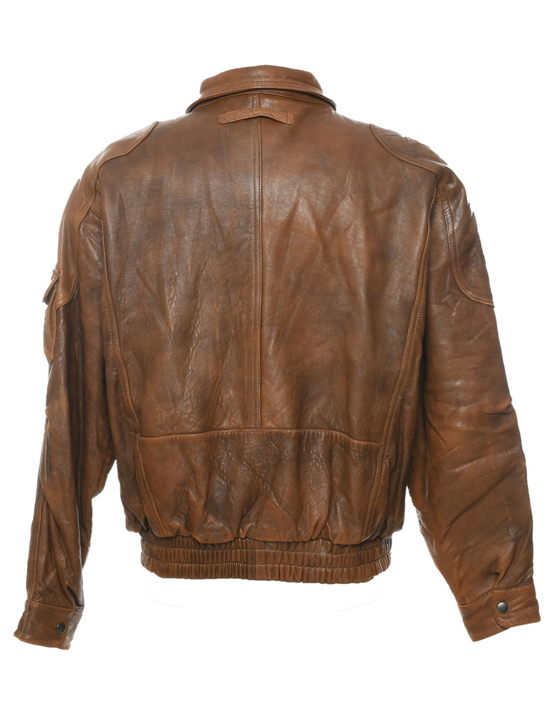 Brown Leather Jacket - XL