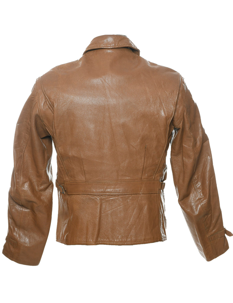 Brown Leather Jacket - M