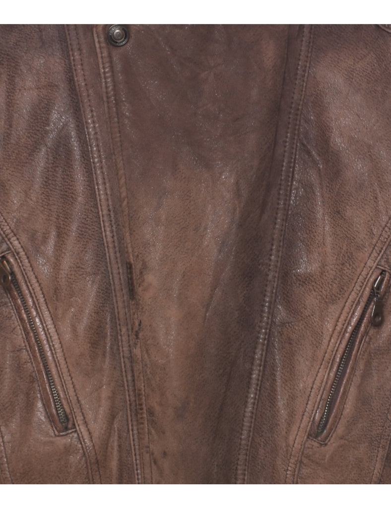 Brown Leather Jacket - L