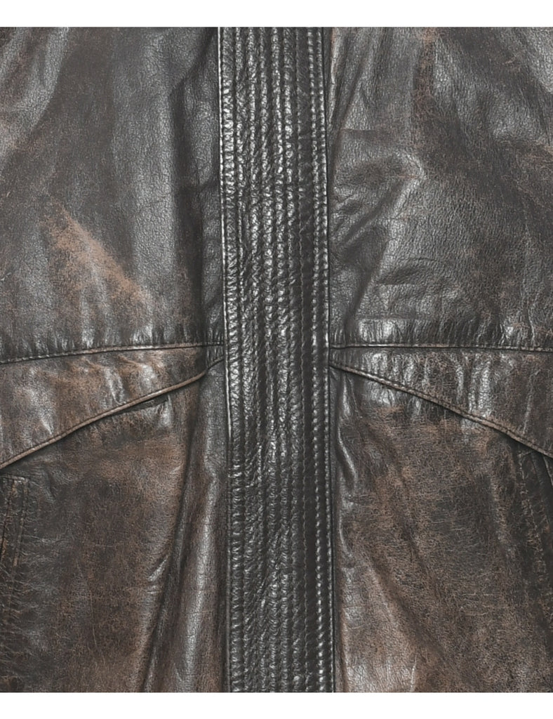 Brown Leather Jacket - M