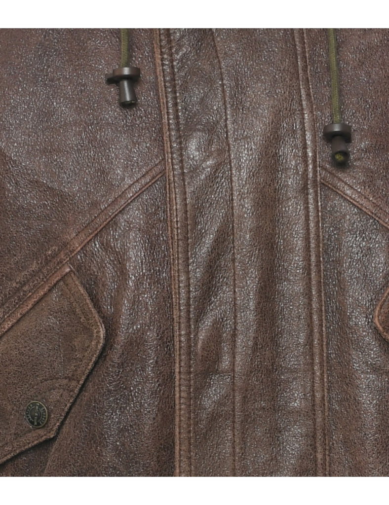 Brown Leather Jacket - M