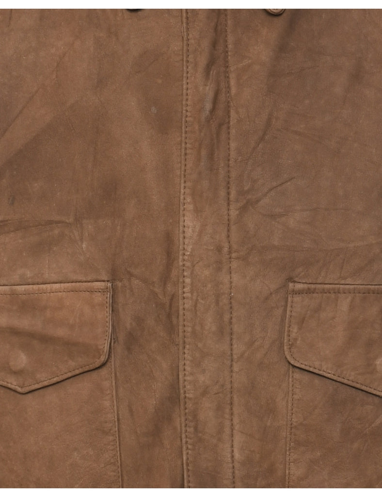 Brown Leather Jacket - M