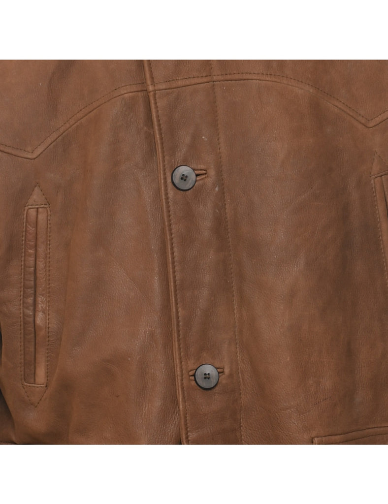 Brown Leather Jacket - L