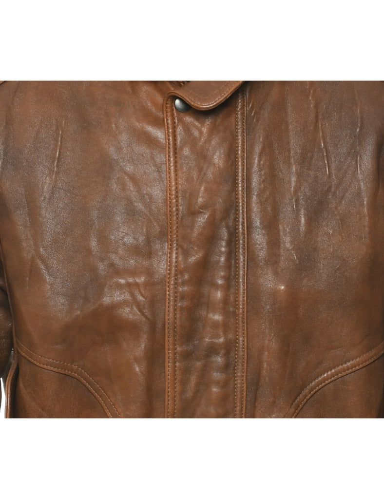 Brown Leather Jacket - XL