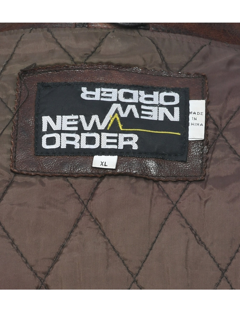 Brown Leather Jacket - XL