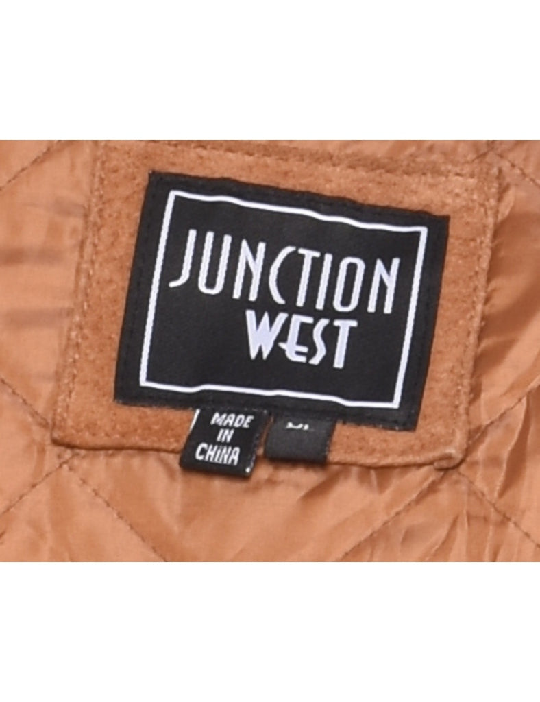 Brown Suede Zip-Front Jacket - XL