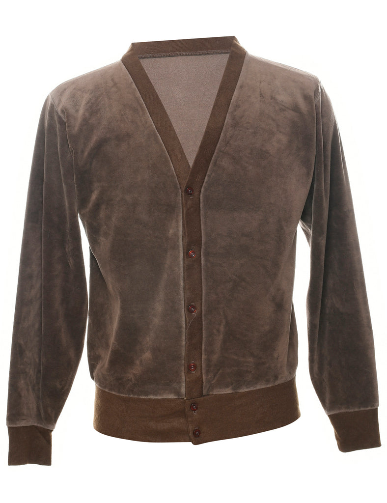 Brown Velvet Sweatshirt - S