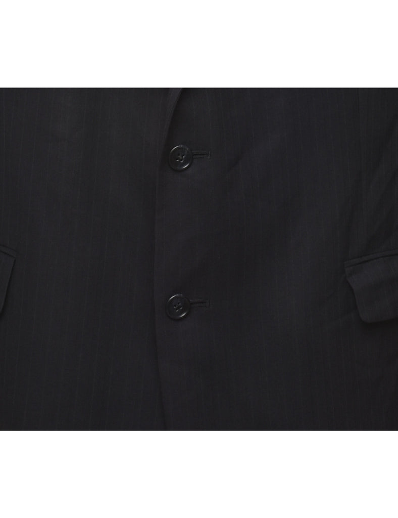 Burberry Black Pinstriped Blazer - L