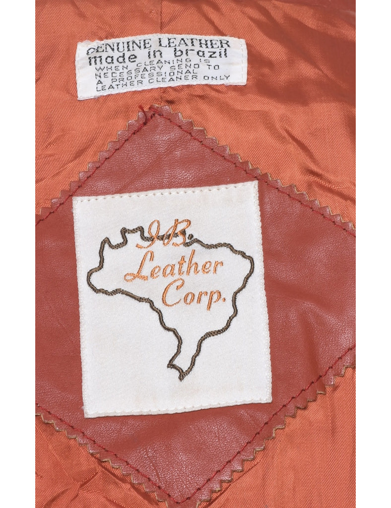 Burnt Orange Leather Jacket - M