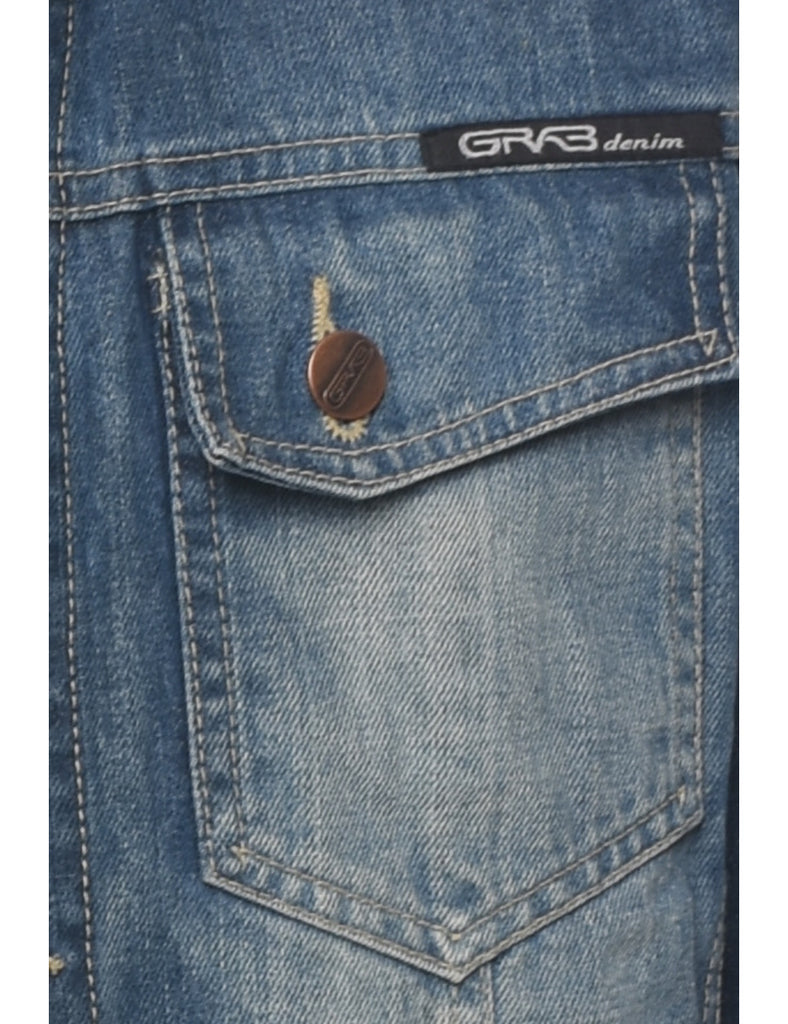 Button Front Denim Jacket - S