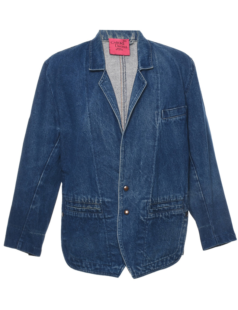 Button Front Denim Jacket Blazer - XXL