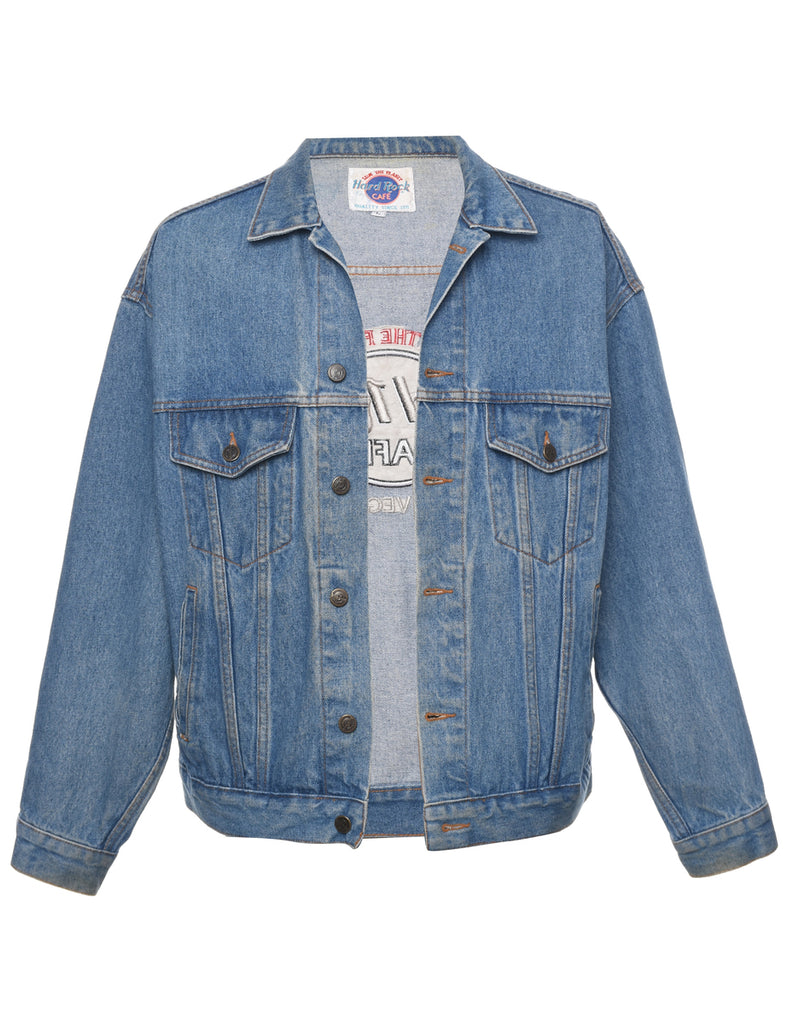 Button Front Hard Rock Cafe Denim Jacket - L