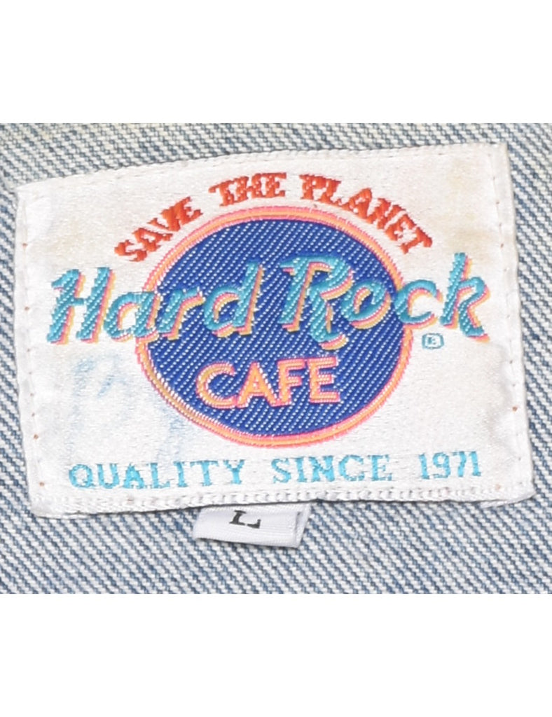 Button Front Hard Rock Cafe Denim Jacket - L