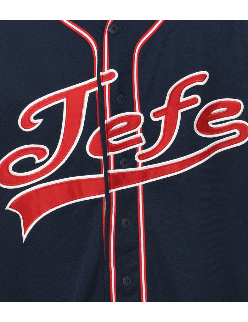 Button Front Jefe Printed T-shirt - XL