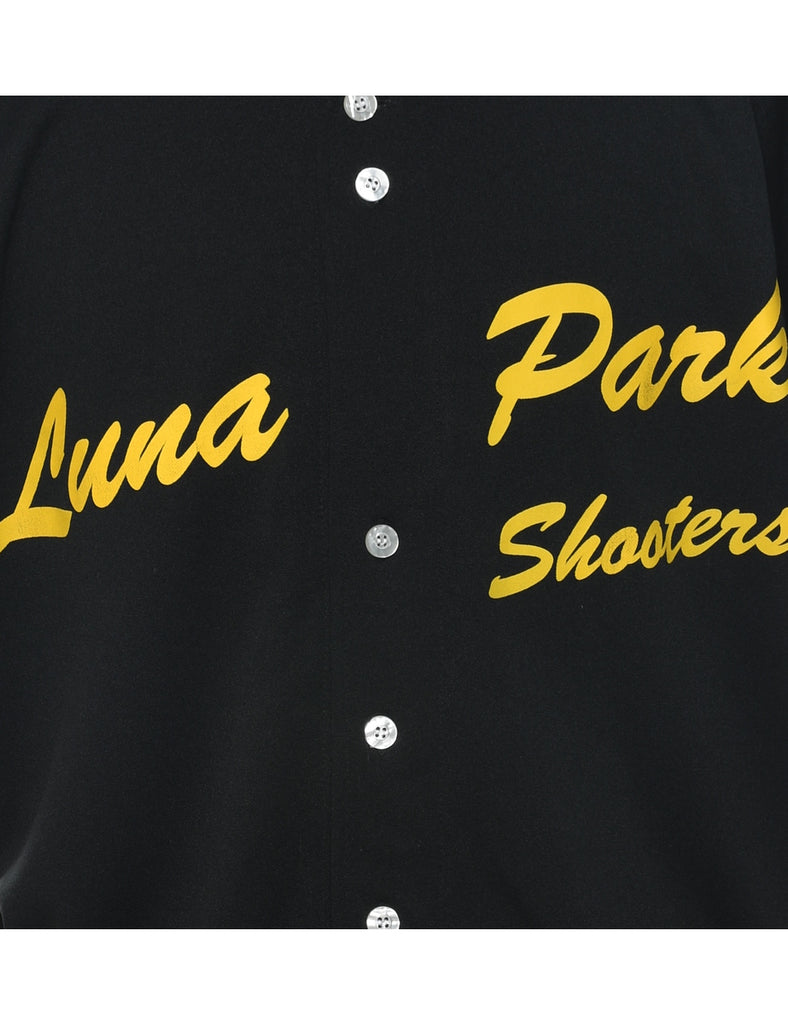 Button Front Luna Park Printed T-shirt - XL