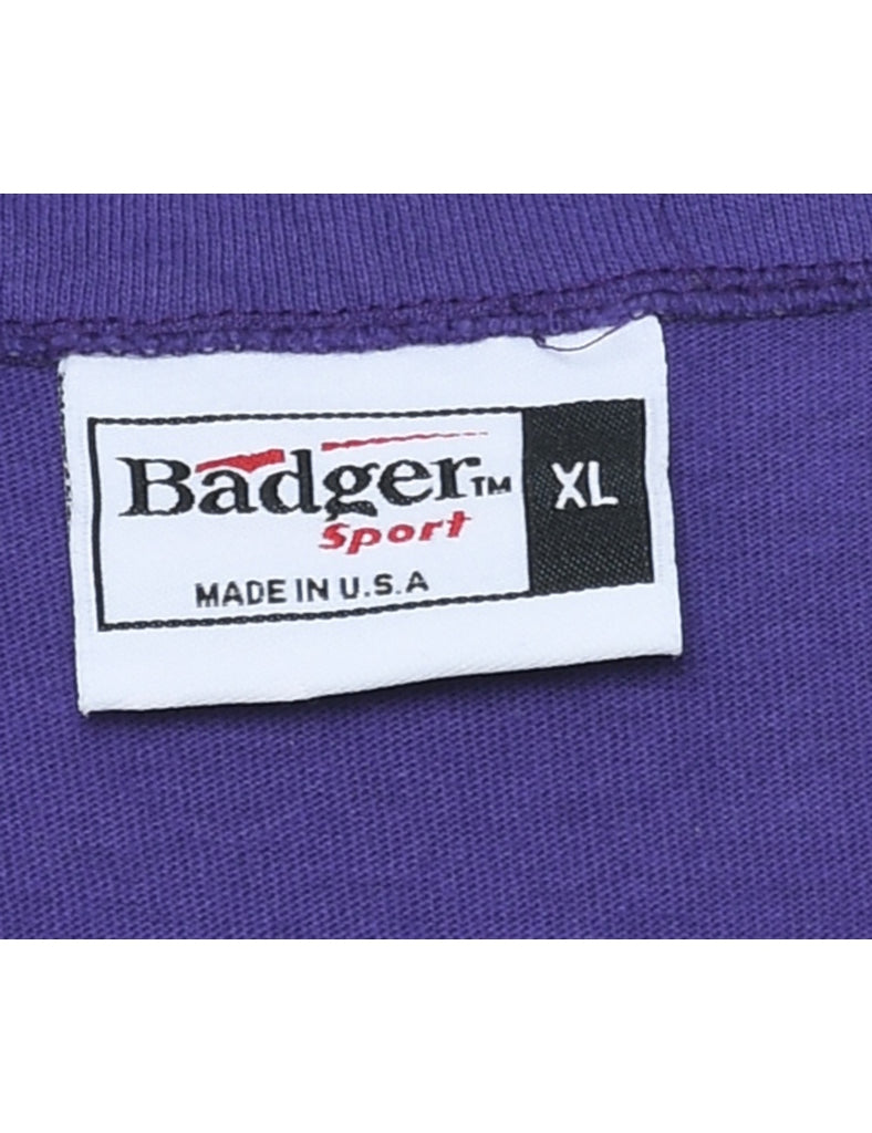Button Front Minnesota Vikings Printed T-shirt - XL