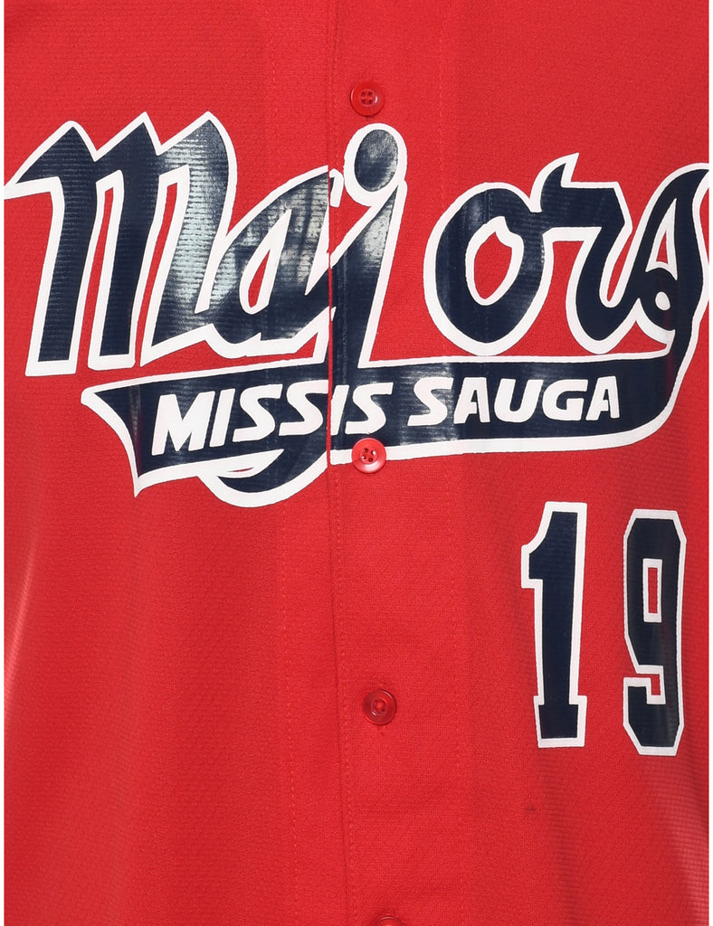 Button Front Mississauga Majors Printed T-shirt - M
