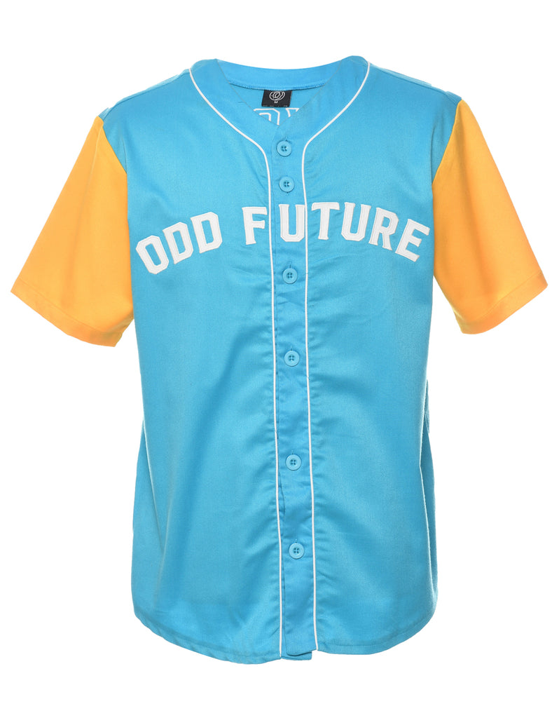 Button Front ODD Future Embroiderd T-shirt - M
